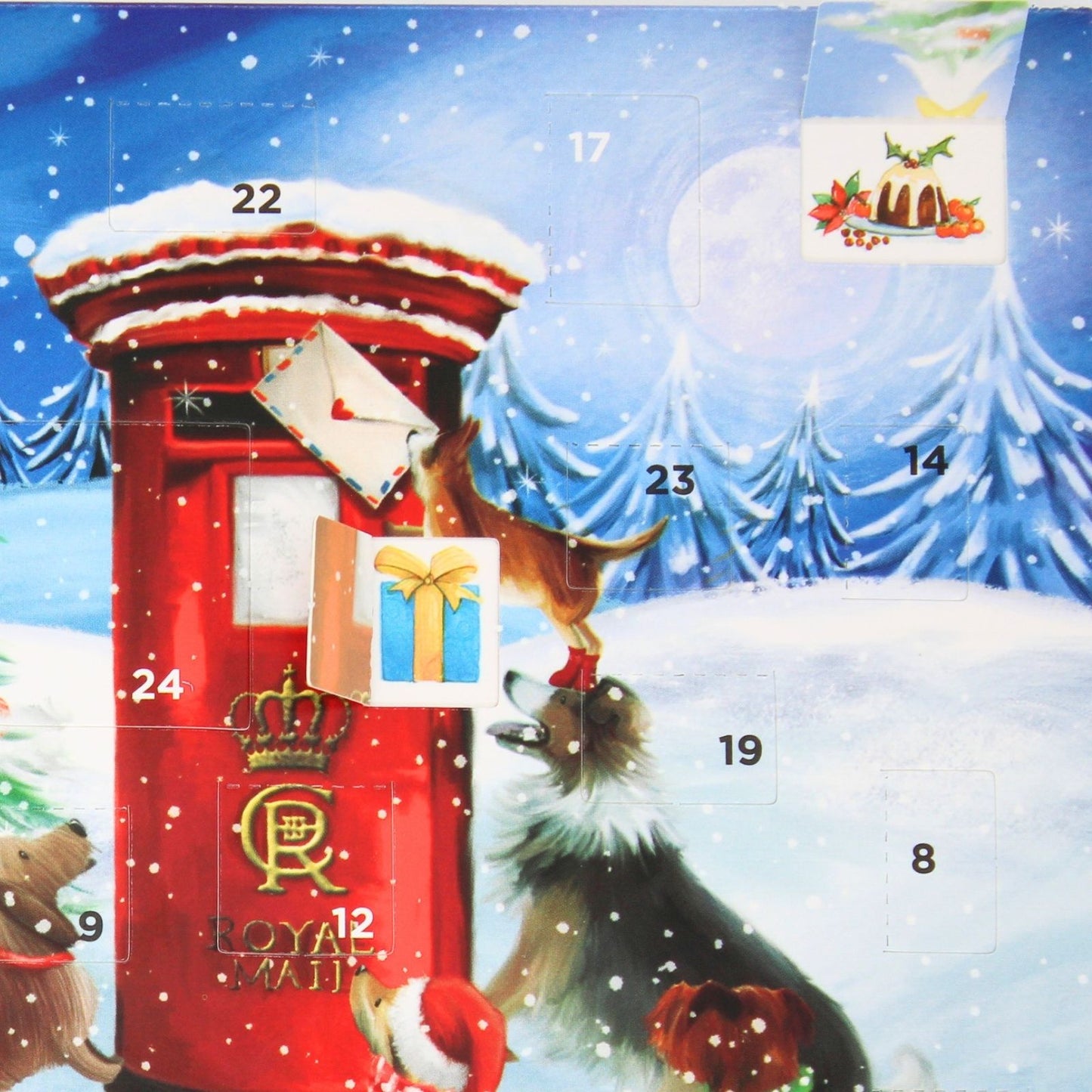 Advent Calendar Christmas Card Cute Festive Dogs Xmas Countdown Greeting Card