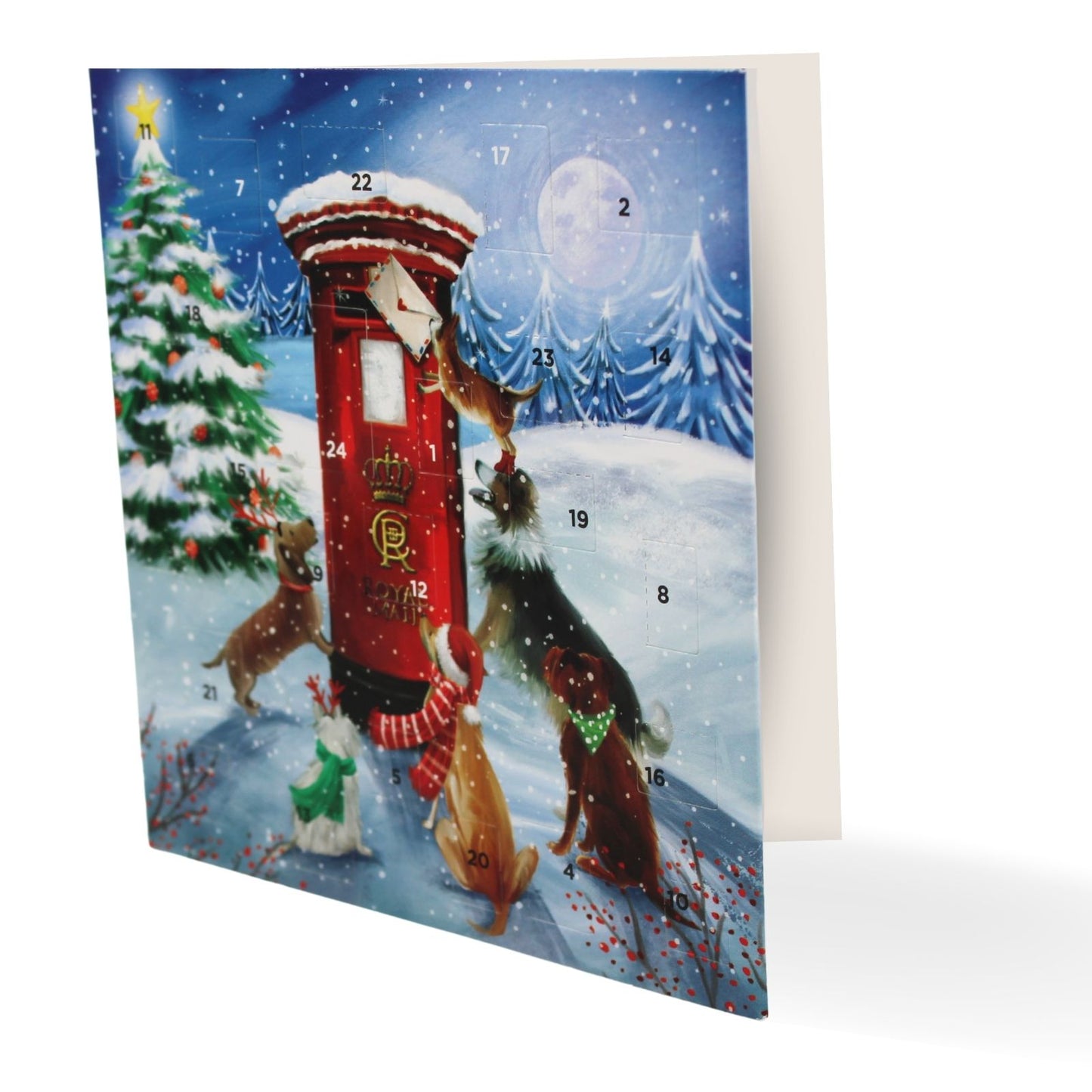 Advent Calendar Christmas Card Cute Festive Dogs Xmas Countdown Greeting Card