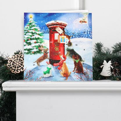 Advent Calendar Christmas Card Cute Festive Dogs Xmas Countdown Greeting Card