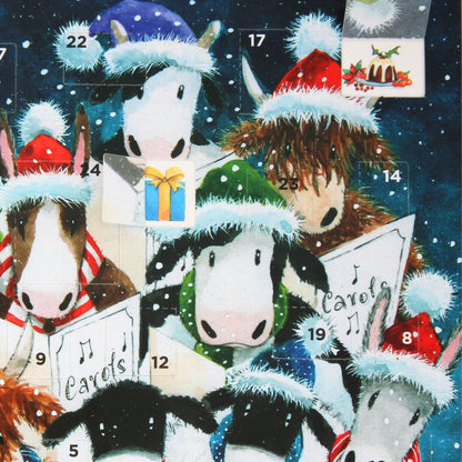 Advent Calendar Christmas Card Farm Animal Xmas Carols Countdown Greeting Card