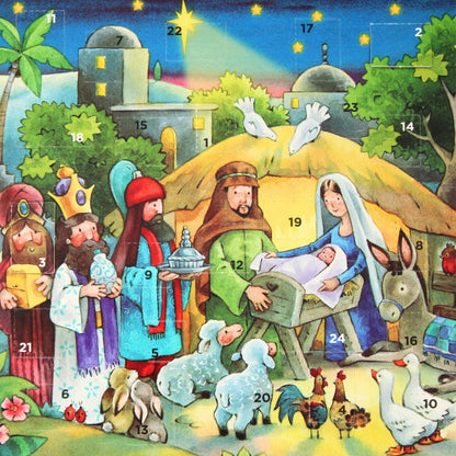 Advent Calendar Christmas Card Religious Nativity Xmas Countdown Greeting Card