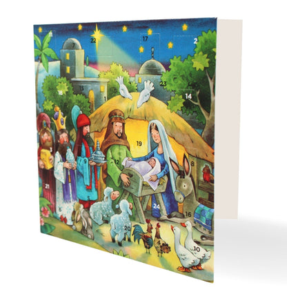 Advent Calendar Christmas Card Religious Nativity Xmas Countdown Greeting Card