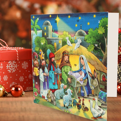 Advent Calendar Christmas Card Religious Nativity Xmas Countdown Greeting Card