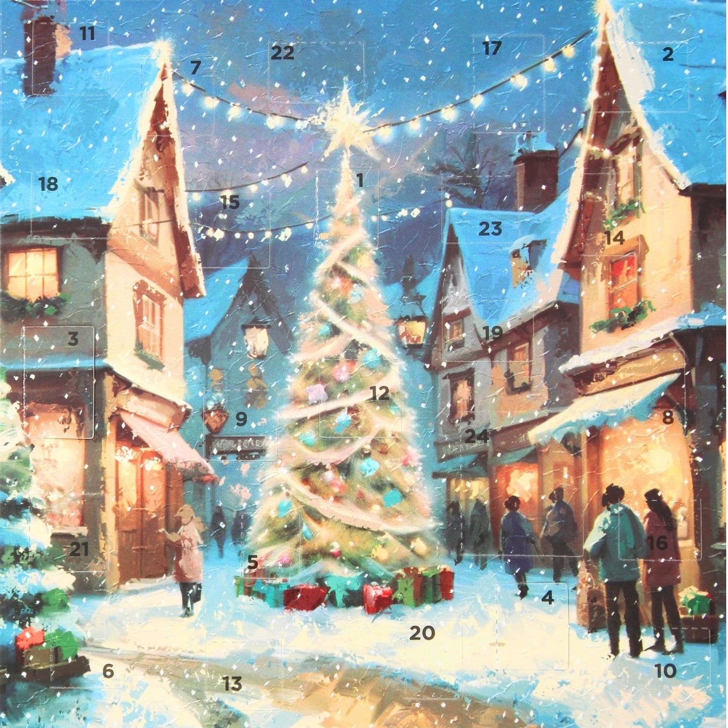 Advent Calendar Christmas Card Village Wonderland Xmas Countdown Greeting Card