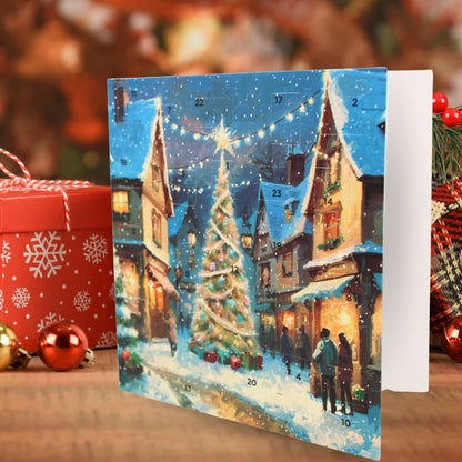 Advent Calendar Christmas Card Village Wonderland Xmas Countdown Greeting Card