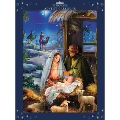 Large Traditional Picture Advent Calendar Religious Nativity Christmas Gift