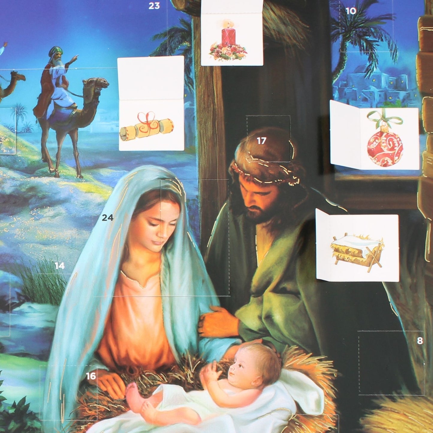 Large Traditional Picture Advent Calendar Religious Nativity Christmas Gift
