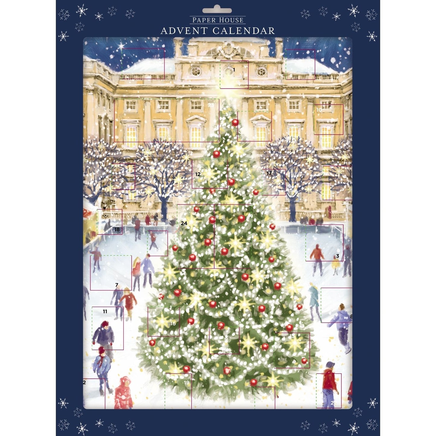 Large Traditional Picture Advent Calendar Ice Skating Christmas Countdown Gift