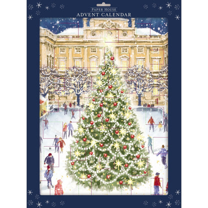 Large Traditional Picture Advent Calendar Ice Skating Christmas Countdown Gift