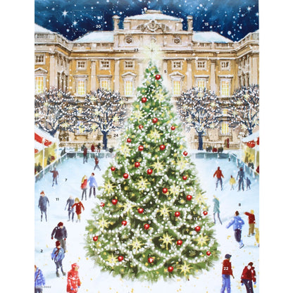 Large Traditional Picture Advent Calendar Ice Skating Christmas Countdown Gift