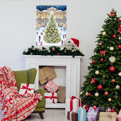 Large Traditional Picture Advent Calendar Ice Skating Christmas Countdown Gift