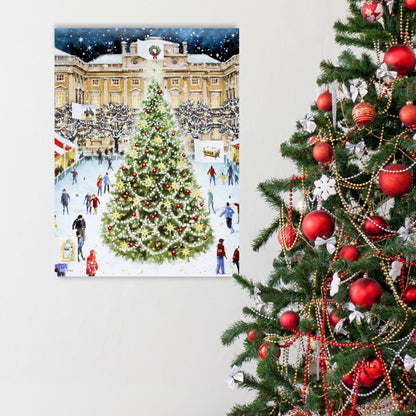 Large Traditional Picture Advent Calendar Ice Skating Christmas Countdown Gift