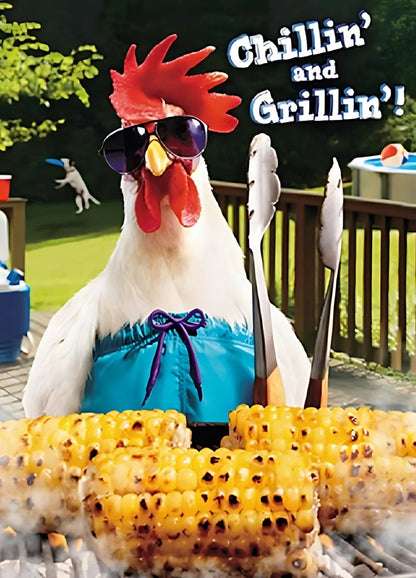Avanti Chillin' & Grillin'! Chicken Father's Day Greeting Card