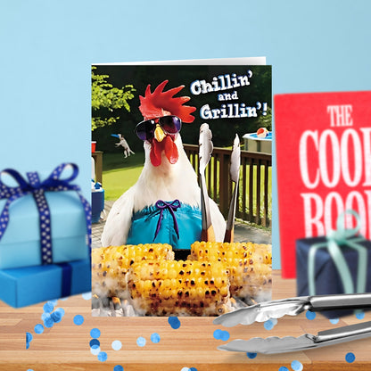 Avanti Chillin' & Grillin'! Chicken Father's Day Greeting Card