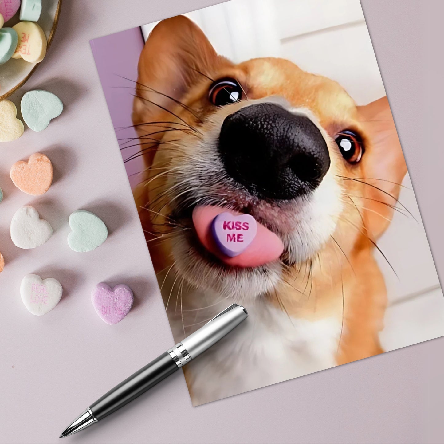 Avanti Valentine's Day Corgi Dog I Ruv You Greeting Card