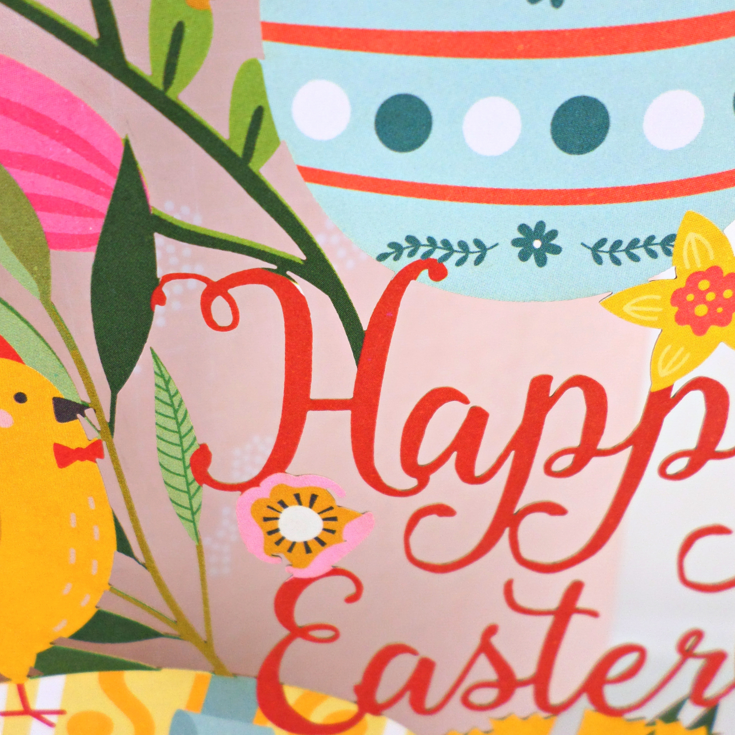 Paper Cut Art Easter Chick Happy Easter Greeting Card