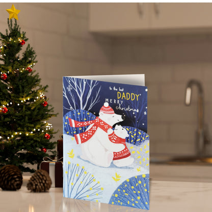 Paper Cut Art To The Best Daddy Laser Cut Christmas Greeting Card