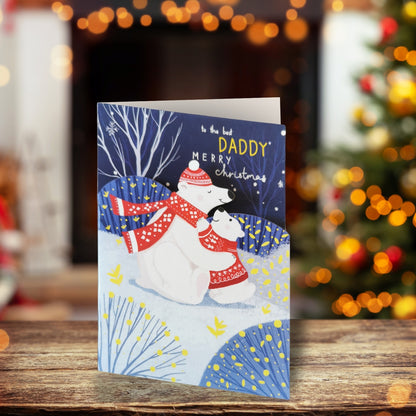Paper Cut Art To The Best Daddy Laser Cut Christmas Greeting Card