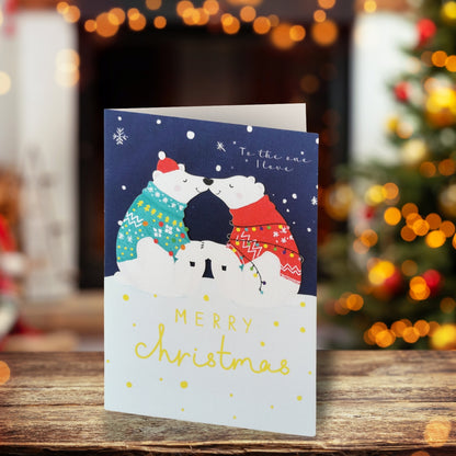 Paper Cut Art One I Love Polar Bears Snuggly Laser Cut Christmas Greeting Card