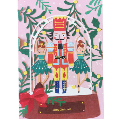 Paper Cut Art Nutcracker Snowglobe Laser Cut Christmas Greeting Card
