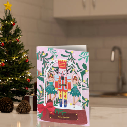 Paper Cut Art Nutcracker Snowglobe Laser Cut Christmas Greeting Card