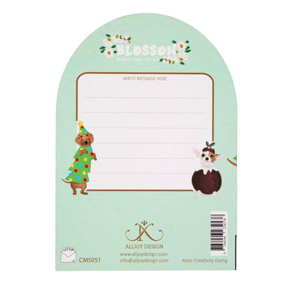 Paper Cut Art Christmas Card Laser Cut Festive Dressed Dogs Xmas Greeting Cards