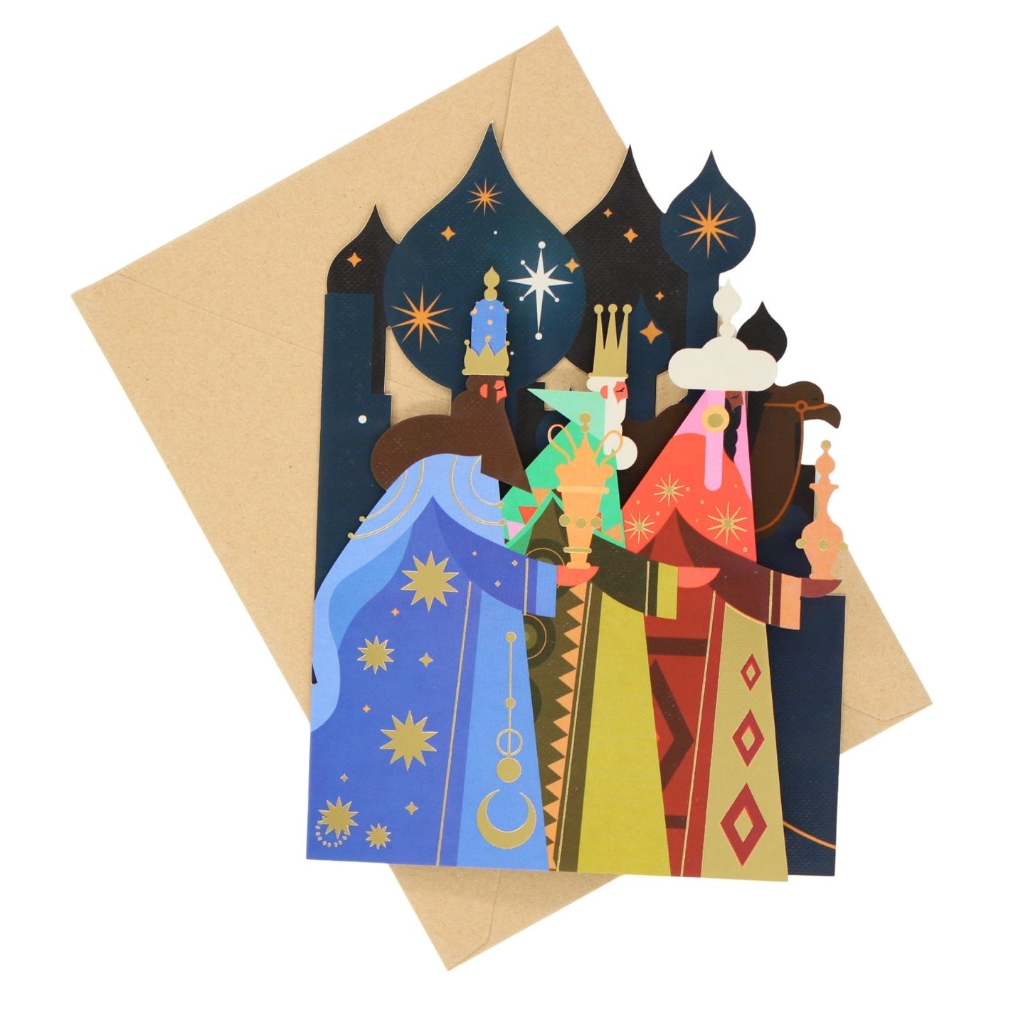 Paper Cut Art Christmas Card Laser Cut Nativity Three Kings Xmas Greeting Cards
