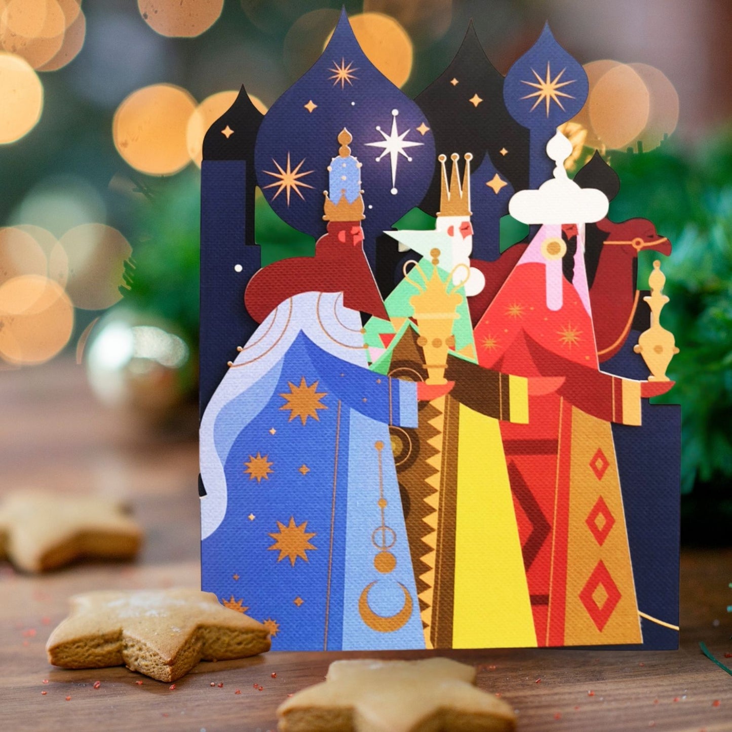 Paper Cut Art Christmas Card Laser Cut Nativity Three Kings Xmas Greeting Cards