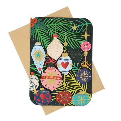 Paper Cut Art Christmas Card Laser Cut Xmas Baubles Xmas Greeting Cards