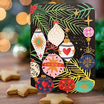 Paper Cut Art Christmas Card Laser Cut Xmas Baubles Xmas Greeting Cards