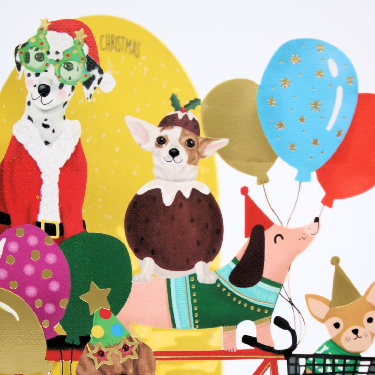 Paper Cut Art Christmas Card Laser Cut Festive Dogs On Bike Xmas Greeting Cards