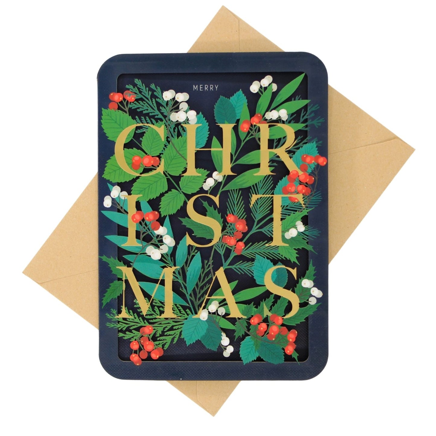 Paper Cut Art Christmas Card Laser Cut Berry Merry Christmas Xmas Greeting Cards