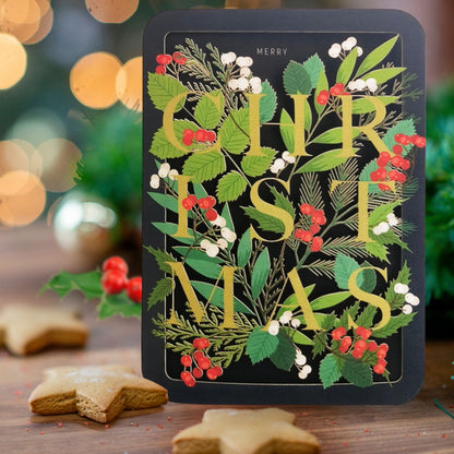 Paper Cut Art Christmas Card Laser Cut Berry Merry Christmas Xmas Greeting Cards