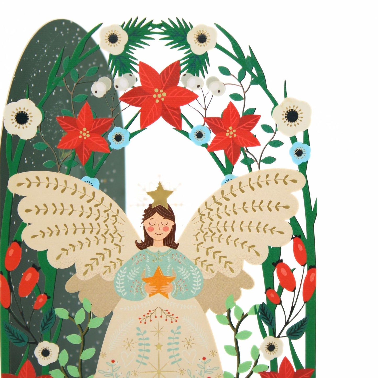 Paper Cut Art Christmas Card Laser Cut Christmas Angel Xmas Greeting Cards