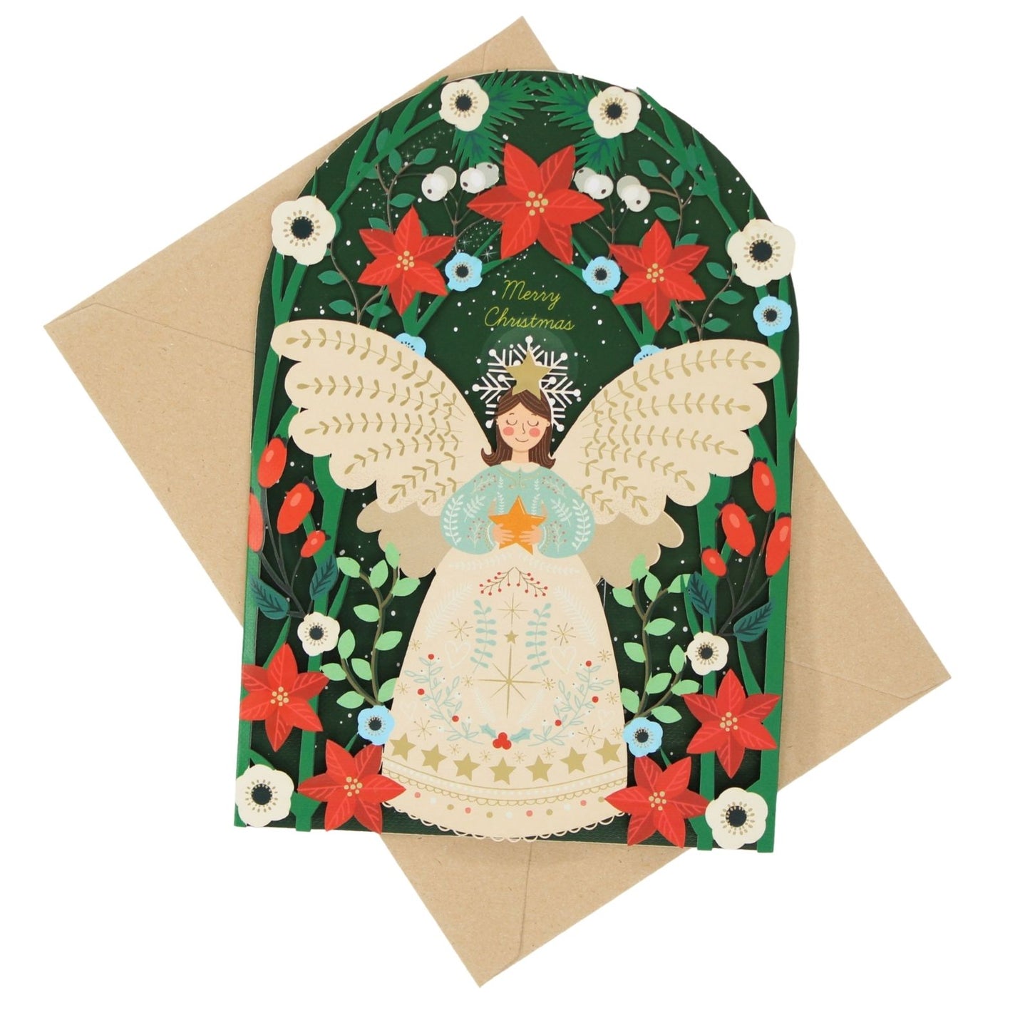 Paper Cut Art Christmas Card Laser Cut Christmas Angel Xmas Greeting Cards