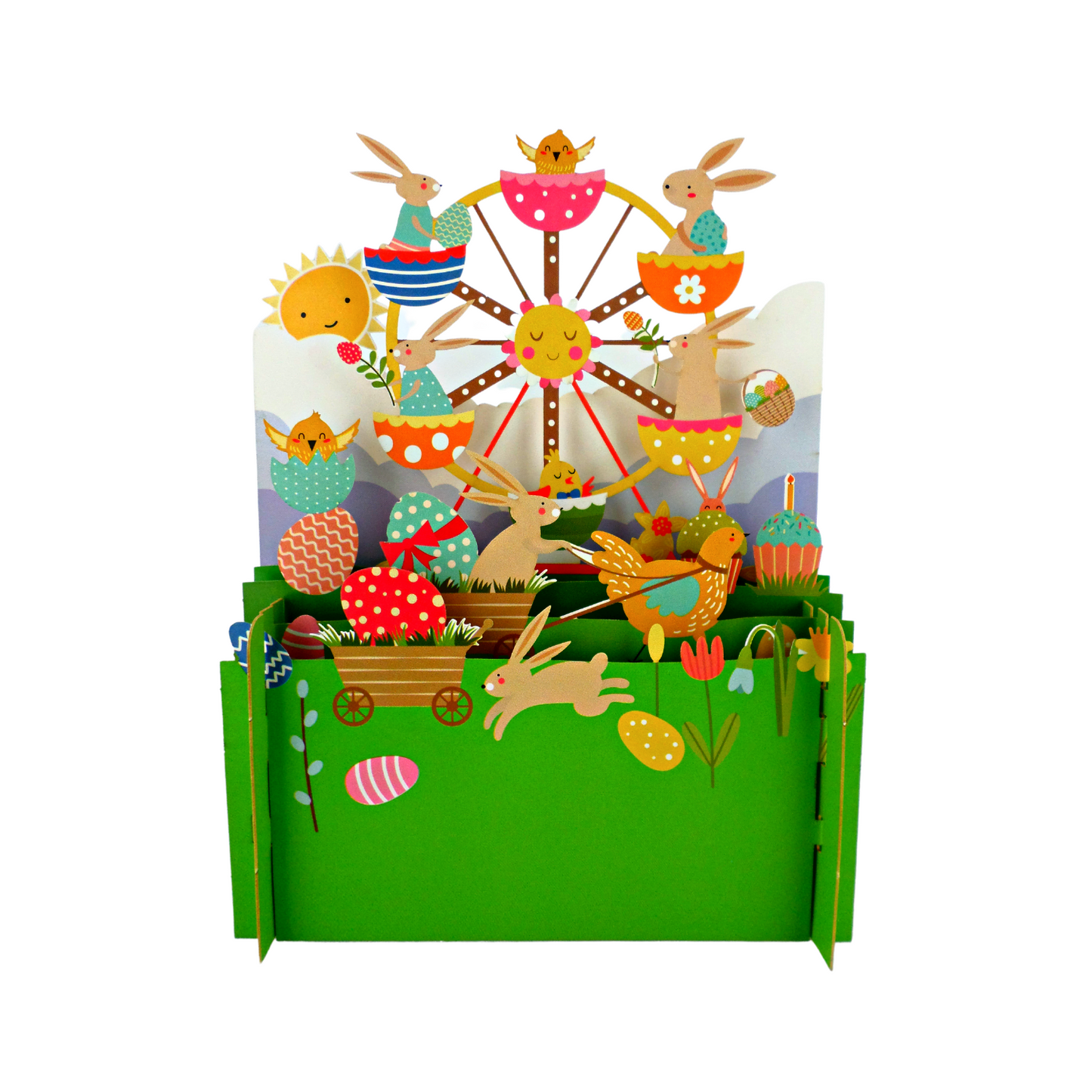 Fun Animal Easter Fair Celebration 3D Pop Up Greeting Card
