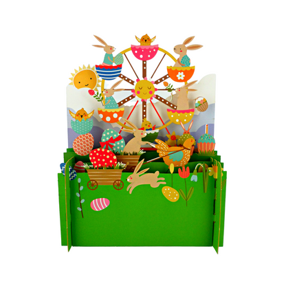 Fun Animal Easter Fair Celebration 3D Pop Up Greeting Card