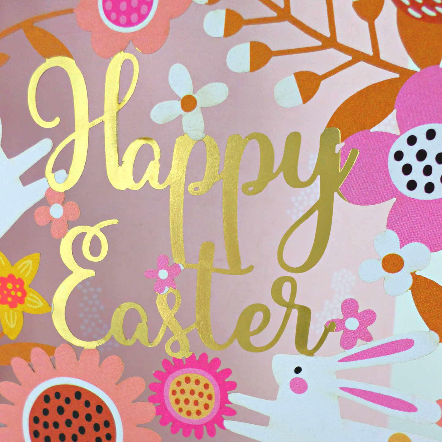 Paper Cut Art Easter Bunny Floral Easter Greeting Card