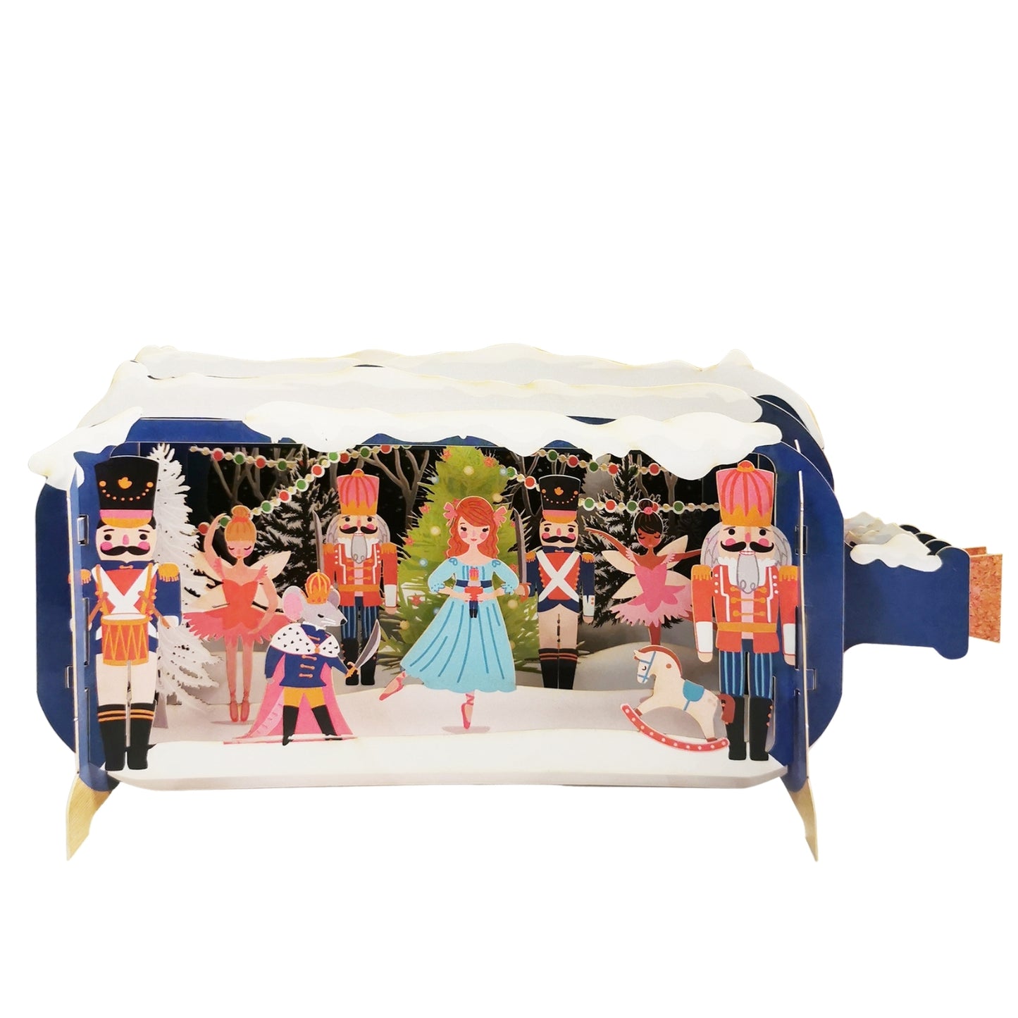 Message In A Bottle Nutcracker Toys Pop Up Christmas Greeting Card