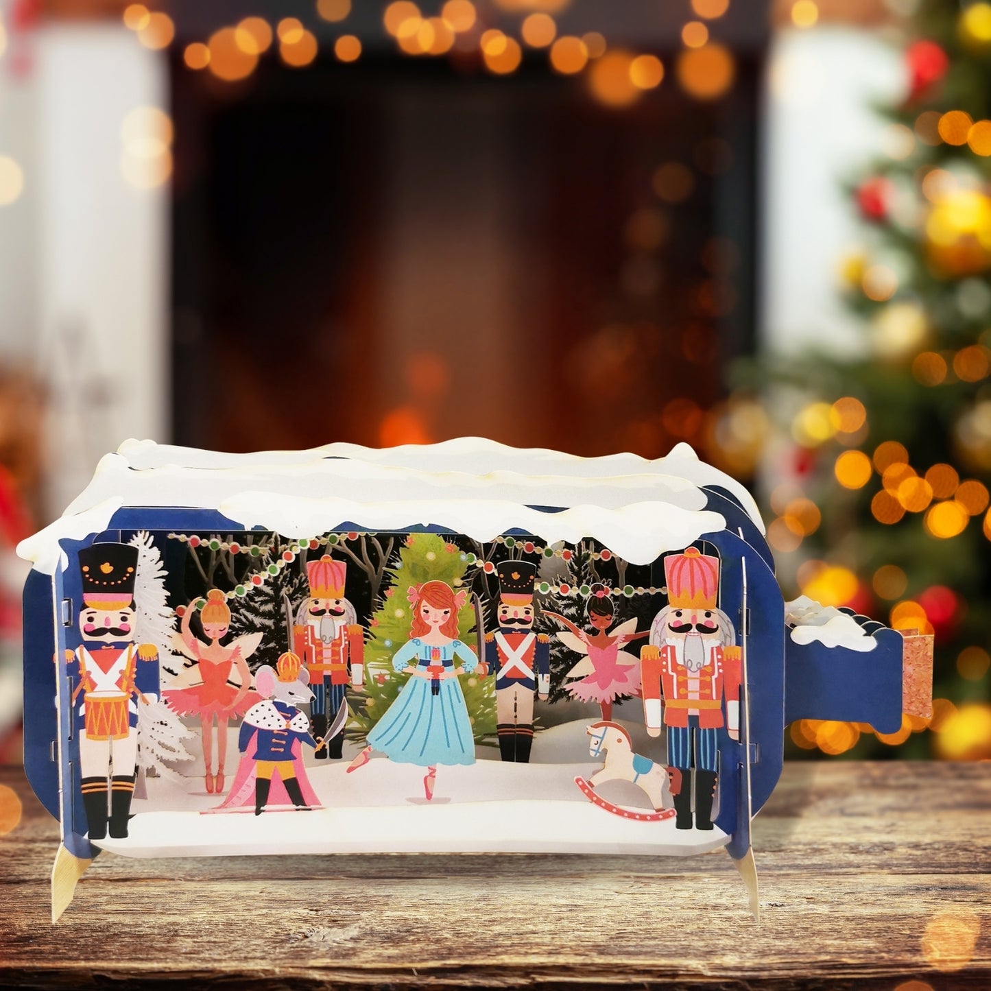 Message In A Bottle Nutcracker Toys Pop Up Christmas Greeting Card