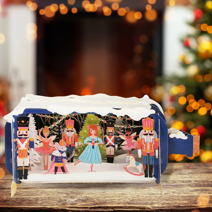 Message In A Bottle Nutcracker Toys Pop Up Christmas Greeting Card
