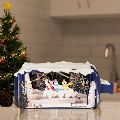 Message In A Bottle Polar Bears Pop Up Christmas Greeting Card