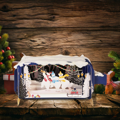 Message In A Bottle Polar Bears Pop Up Christmas Greeting Card