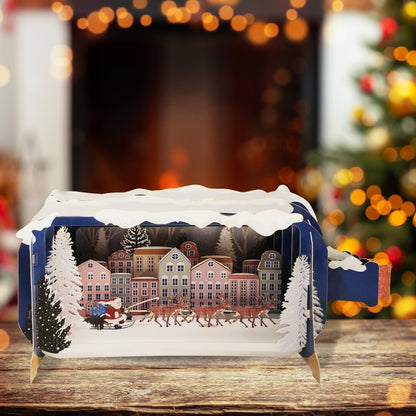 Message In A Bottle Santa Sleigh & Reindeer Pop Up Christmas Greeting Card