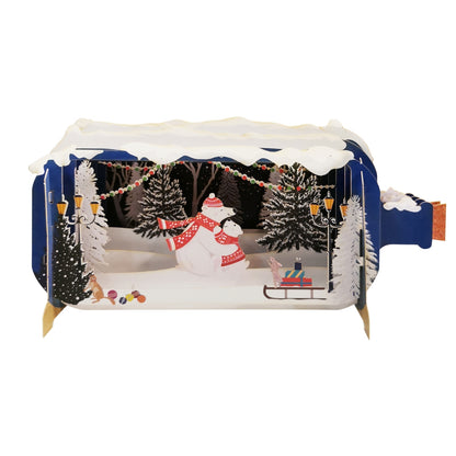 Message In A Bottle Polar Bear Hugs Pop Up Christmas Greeting Card