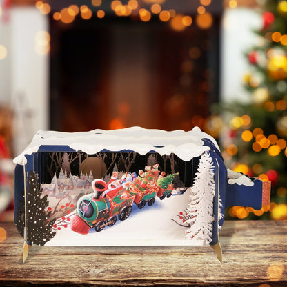 Message In A Bottle Santa Express Pop Up Christmas Greeting Card