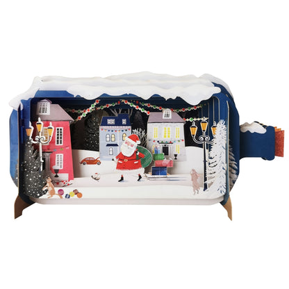 Message In A Bottle Santa Delivering Presents Pop Up Christmas Greeting Card