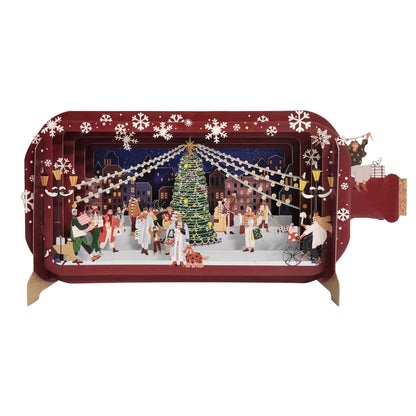 Message In A Bottle Christmas Street Shopping Pop Up Christmas Greeting Card