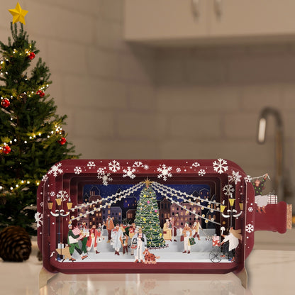 Message In A Bottle Christmas Street Shopping Pop Up Christmas Greeting Card
