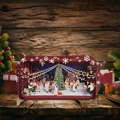 Message In A Bottle Christmas Street Shopping Pop Up Christmas Greeting Card